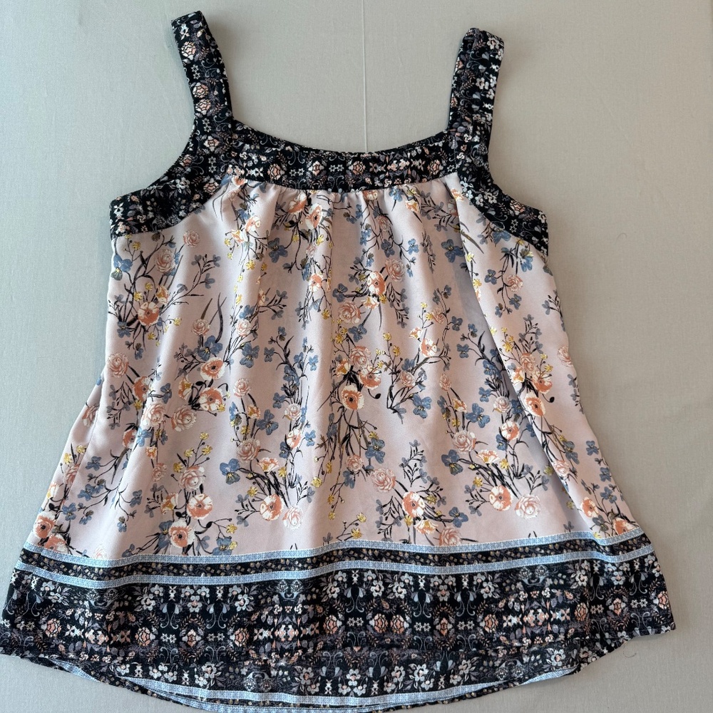 Knox Rose Floral Print Square Neck Tank Top